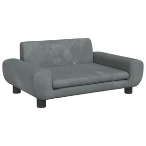 vidaXL Canap&eacute; pour enfants gris fonc&eacute; 70x45x33 cm velours
