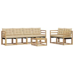 vidaXL Ensemble de canap&eacute;s d'ext&eacute;rieur 7 pc Blanc et Beige