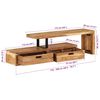 vidaXL Meuble TV (118-200) x 30 x 40 cm Bois massif d'acacia