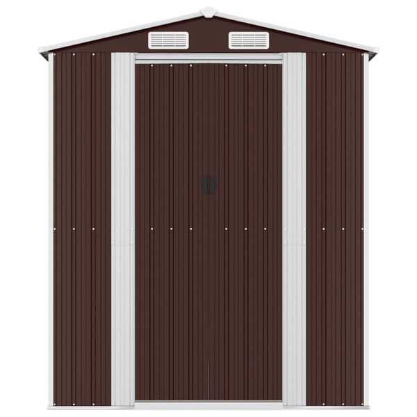 vidaXL Abri de jardin Marron foncé 192x855x223 cm Acier galvanisé