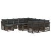 vidaXL Ensemble de canap&eacute; de jardin 13 pc Gris et Gris fonc&eacute; polyrotin