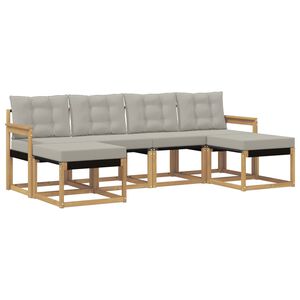 vidaXL Ensemble de canap&eacute;s d'ext&eacute;rieur 6 pcs Blanc et gris clair