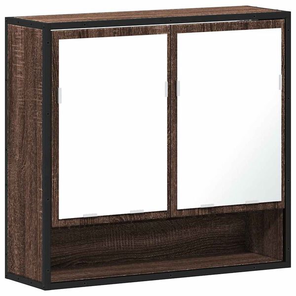 vidaXL Armoire &agrave; miroir de salle de bain ch&ecirc;ne marron bois ing&eacute;nierie