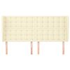 vidaXL T&ecirc;te de lit avec oreilles Cr&egrave;me 183x23x118/128 cm Similicuir