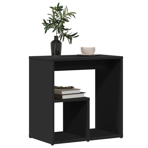 vidaXL Table d'appoint Noir 50x30x50 cm Bois d'ingénierie