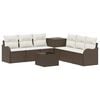 vidaXL Ensemble de Canap&eacute;s 8 pc Marron et cr&egrave;me blanche