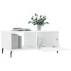 vidaXL Table basse Blanc brillant 90x50x40 cm Bois d'ing&eacute;nierie