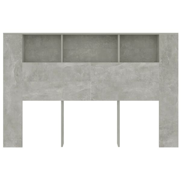 vidaXL Armoire de t&ecirc;te de lit Gris b&eacute;ton 160x18,5x104,5 cm