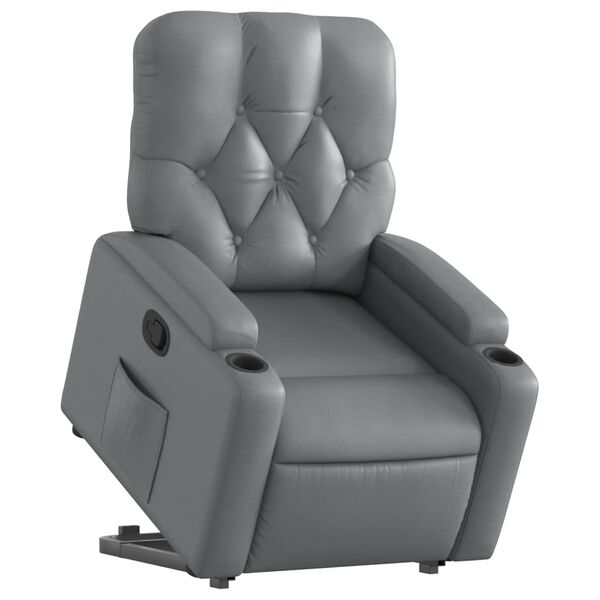 vidaXL Fauteuil inclinable Gris Similicuir