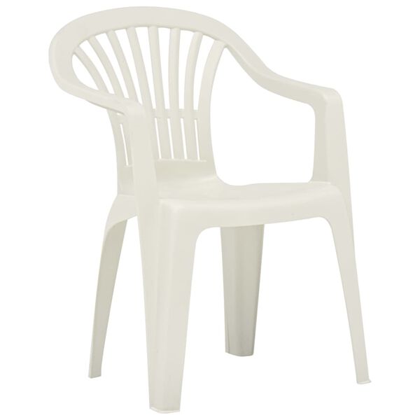 vidaXL Chaises empilables de jardin 45 pcs Plastique Blanc