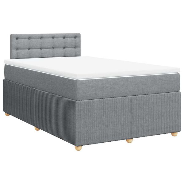 vidaXL Sommier &agrave; lattes de lit avec matelas Gris clair 120x200cm Tissu