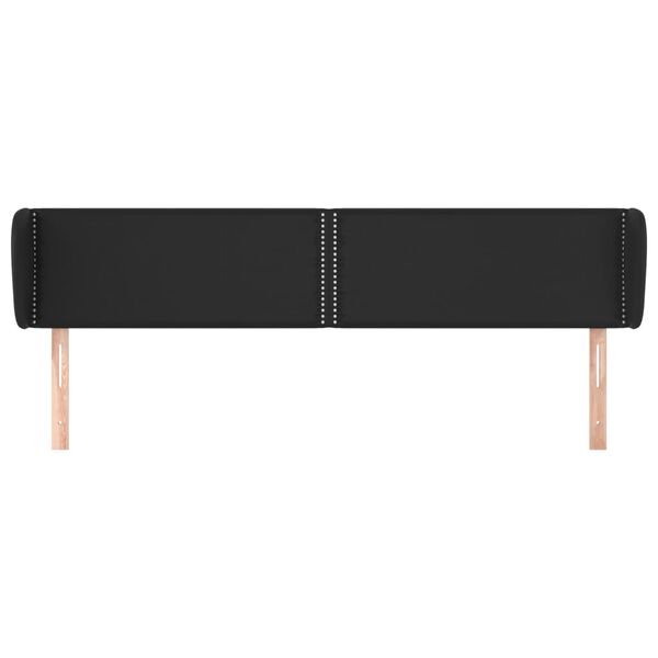 vidaXL Tête de lit avec oreilles Noir 163x23x78/88 cm Similicuir