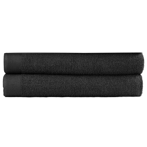 vidaXL Serviettes de bain 2 pcs Coton 450 g/m&sup2; 100x150 cm Noir