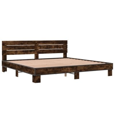 vidaXL Cadre de lit sans matelas chêne fumé 180x200 cm