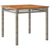 vidaXL Table de jardin gris 80x80x74 cm r&eacute;sine tress&eacute;e et bois acacia