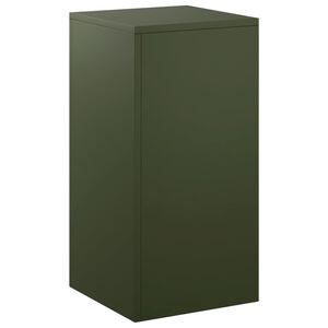 vidaXL Support de Plante Vert olive 30 x 30 x 60 cm Acier patin&eacute;