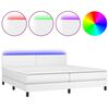 vidaXL Sommier &agrave; lattes de lit avec matelas et LED Blanc 200x200 cm