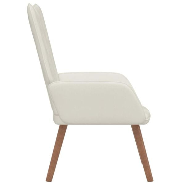 vidaXL Chaise de relaxation Blanc crème Velours