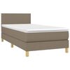 vidaXL Sommier &agrave; lattes de lit avec matelas LED Taupe 80x200 cm Tissu