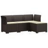vidaXL Canap&eacute; de jardin 4 places avec coussins style rotin PP Marron