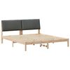 vidaXL Cadre de lit avec t&ecirc;te de lit marron et gris fonc&eacute; 200 x 200 cm
