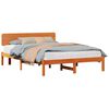 vidaXL Cadre de lit avec t&ecirc;te de lit Brun cire 200 x 200 cm Pin massif