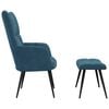 vidaXL Chaise de relaxation avec tabouret Bleu Velours