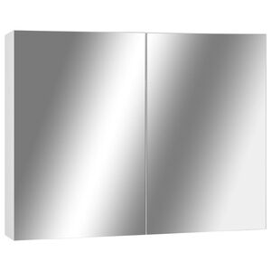 vidaXL Armoire &agrave; miroir de salle de bain blanc 80x15x60 cm MDF