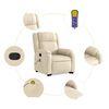 vidaXL Fauteuil inclinable de massage Cr&egrave;me Tissu