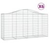 vidaXL Paniers &agrave; gabions arqu&eacute;s 6 pcs 200x50x100/120 cm fer galvanis&eacute;