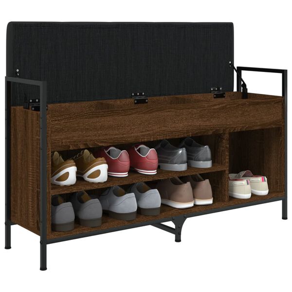 vidaXL Banc &agrave; chaussures Ch&ecirc;ne marron 105,5x32x57,5 cm Bois ing&eacute;nierie