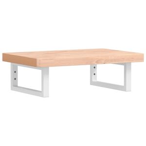 vidaXL &Eacute;tag&egrave;re de vasque murale acier et bois massif de h&ecirc;tre