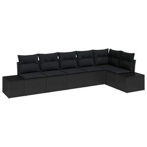 vidaXL Ensemble de canap&eacute; de jardin avec stockage 6 pcs Noir polyrotin