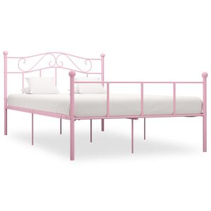 vidaXL Cadre de lit sans matelas rose m&eacute;tal 120x200 cm