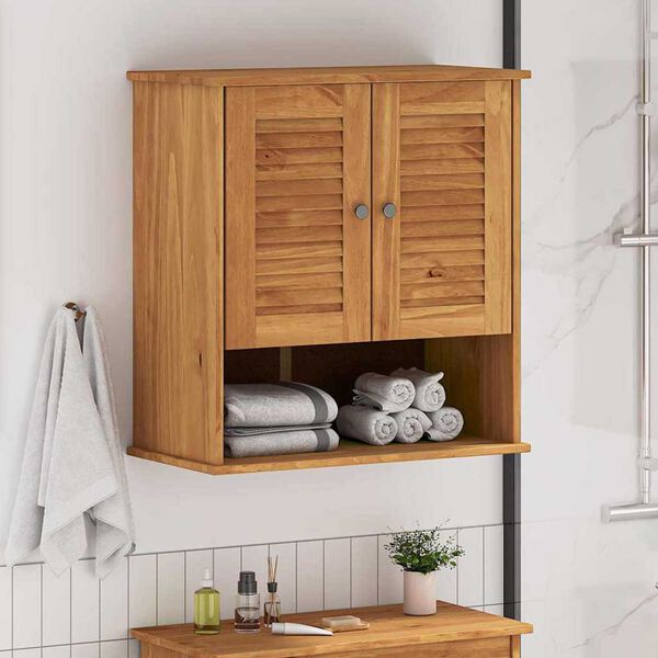 vidaXL Armoire de salle de bain avec porte VIGO Marron et Marron Miel