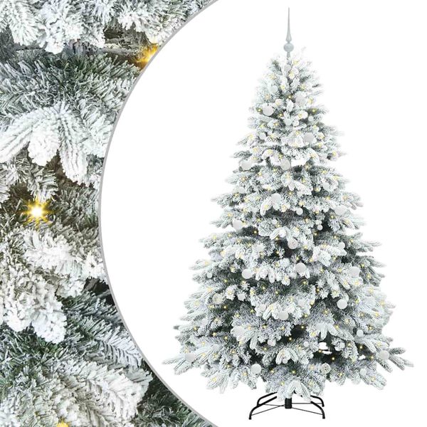 vidaXL Sapin de No&euml;l artificiel avec 300 LED Blanc 210 cm PE et PVC