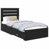vidaXL Cadre de lit Ch&ecirc;ne noir 100 x 200 cm Bois d'ing&eacute;nierie