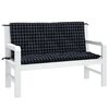 vidaXL Coussins de banc de jardin lot de 2 carreaux noir 120x50x7 cm