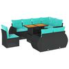 vidaXL Salon de jardin 9 pcs avec coussins noir r&eacute;sine tress&eacute;e