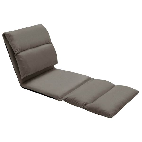 vidaXL Chaise pliable de sol Gris fonc&eacute; Microfibre