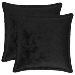 vidaXL Housse de coussin 2 pcs HOUTEN Noir 30 x 30 cm Flanelle