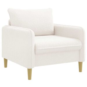 vidaXL Fauteuil XL Blanc Boucl&eacute;