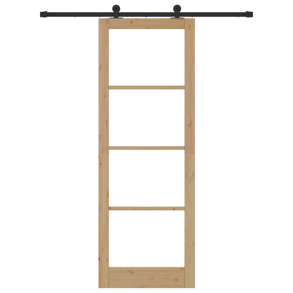 vidaXL Porte coulissante ORKDAL Naturel et Noir 83 x 232 cm