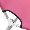 vidaXL Chaise longue pliable acier et tissu rose