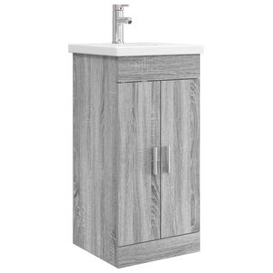 vidaXL Meuble de salle de bain avec &eacute;vier Sonoma gris