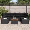 vidaXL Ensemble de canap&eacute; de jardin avec coussin 7 pcs Noir polyrotin