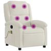 vidaXL Fauteuil de massage inclinable cr&egrave;me velours