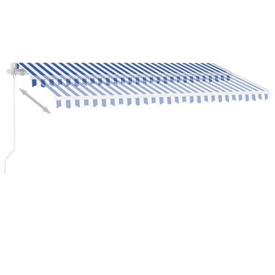 vidaXL Auvent manuel rétractable sur pied 400x300 cm Bleu et blanc