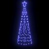 vidaXL Arbre de Noël LED avec piquets au sol Bleu 250 cm Fer
