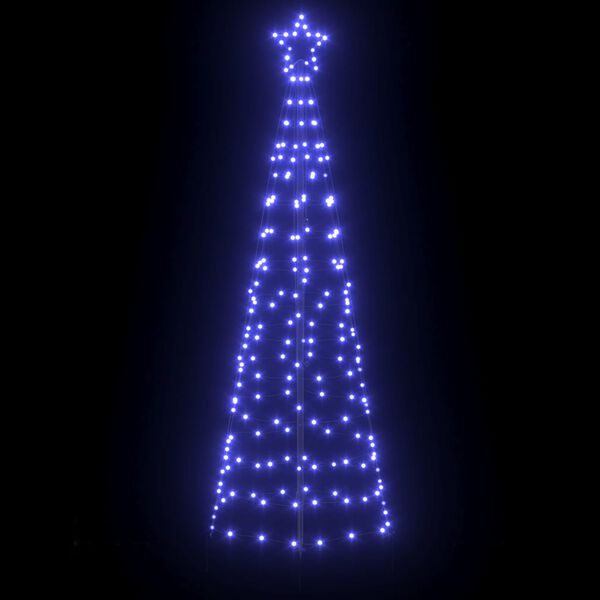 vidaXL Arbre de Noël LED avec piquets au sol Bleu 250 cm Fer